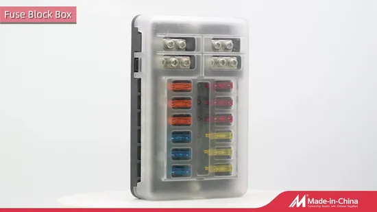 12 Way Universal ATO Atc Fuse Blocks Negative Busbar Standard Blade Auto Lighting Fuse Box with Yellow Insurance Lock